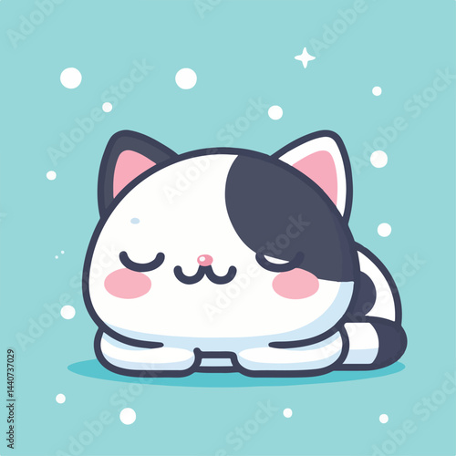 cute cat sleeping image vector