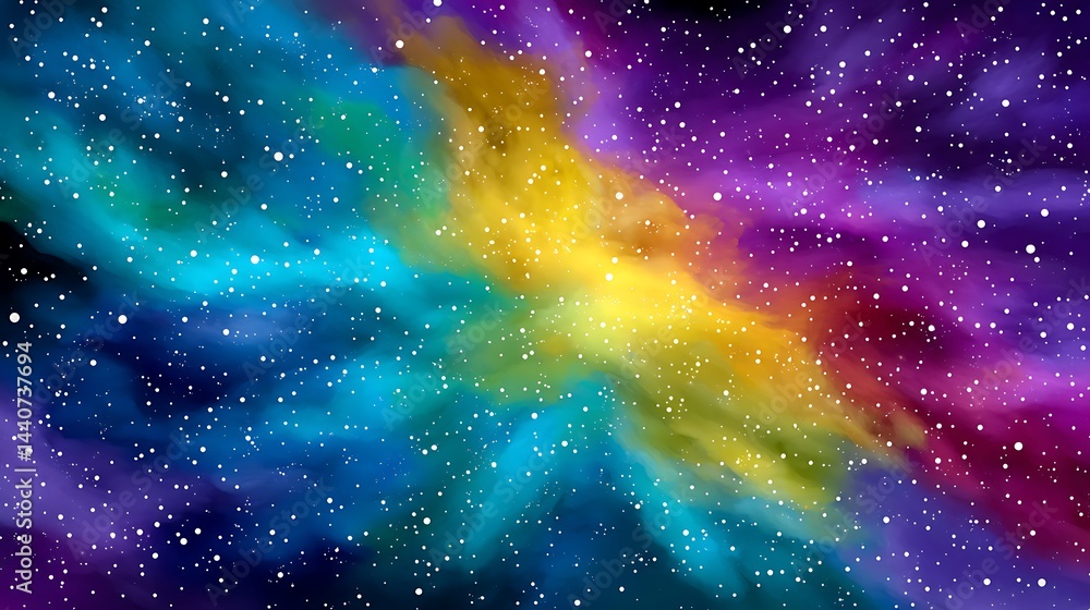 Colorful cosmic nebula with stars. Vibrant gaseous clouds in deep space. Celestial, astronomical wonder Colorful cosmic nebula with stars. Vibrant gaseous clouds in deep space. Celestial, astronomical wonder
