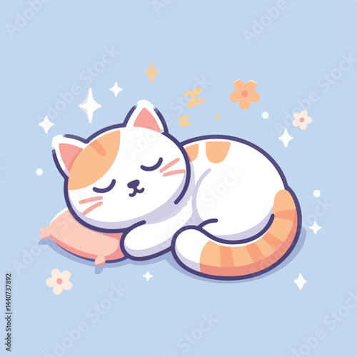 cute cat sleeping image vector