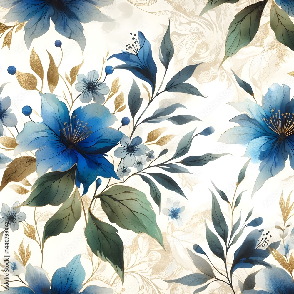 Fototapeta premium watercolor flowers illustration