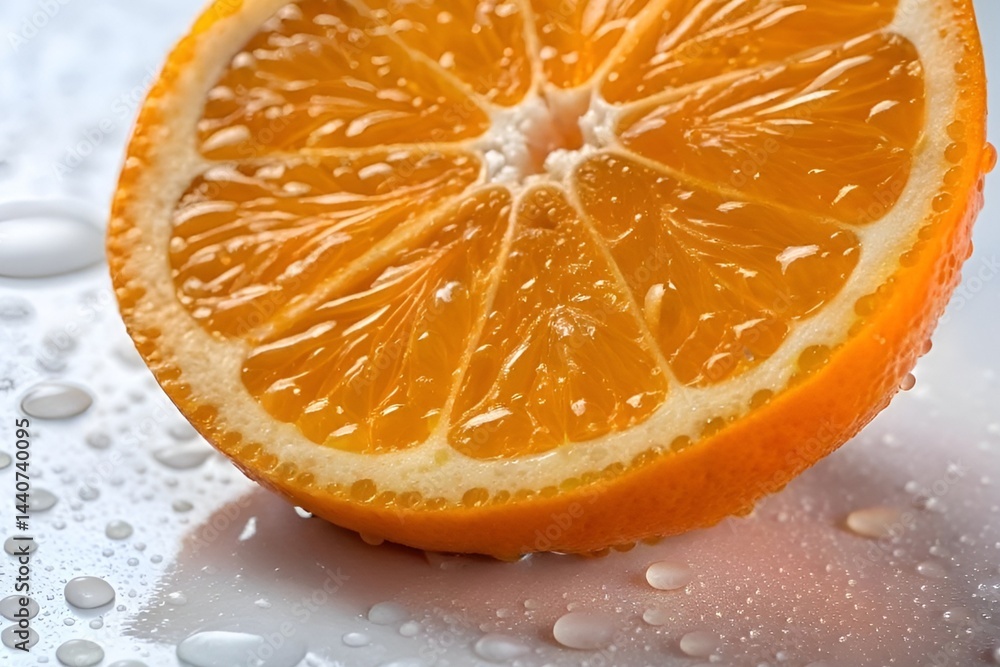 Fresh Juicy Orange Slice Close-Up on White Background | Realistic Food Photography Fresh Juicy Orange Slice Close-Up on White Background | Realistic Food Photography