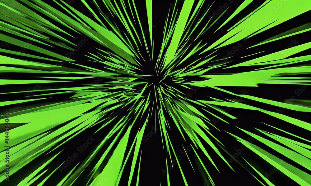 Abstract Green Light Bursting Effect Against Black Background with Pixelated Style Abstract Green Light Bursting Effect Against Black Background with Pixelated Style