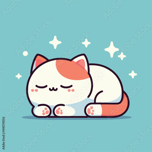 cute cat sleeping image vector
