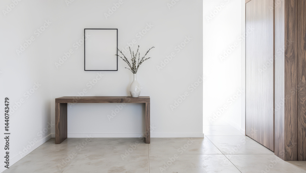 Minimalist Hallway Long Narrow Console Table Single Object Art