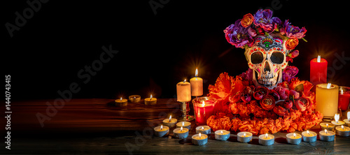 Foto Skull with decor for the holiday Day of the Dead