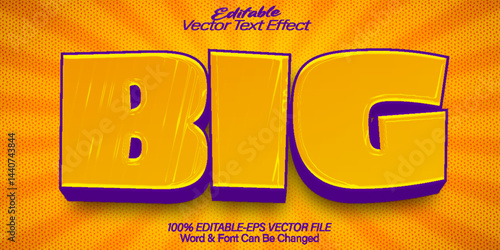 Big Vector Text Effect Editable Alphabet Cartoon Comic Yellow