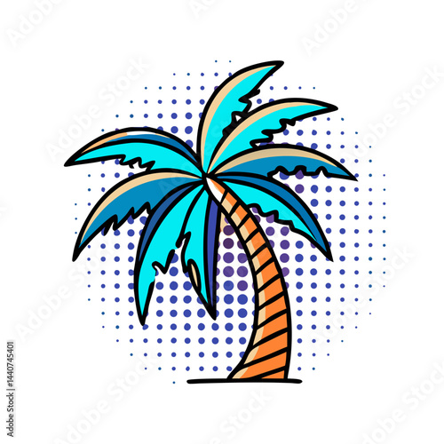 plam tree vector art icon 