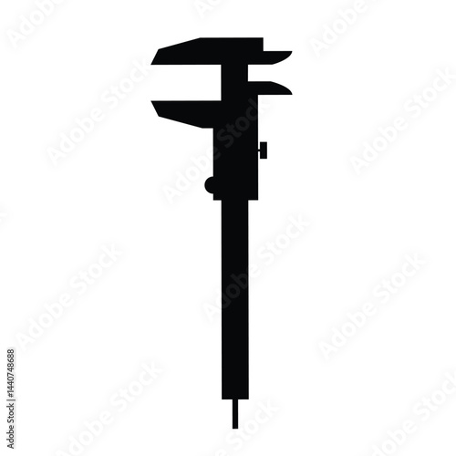 Silhouette of caliper measuring tool vector image