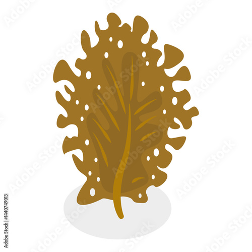 3D Isometric Flat Vector Set of Seaweeds, Marine Algae Collection. A set of various types of seaweed gathered from the ocean, perfect for showcasing the beauty of underwater flora.. Item 2