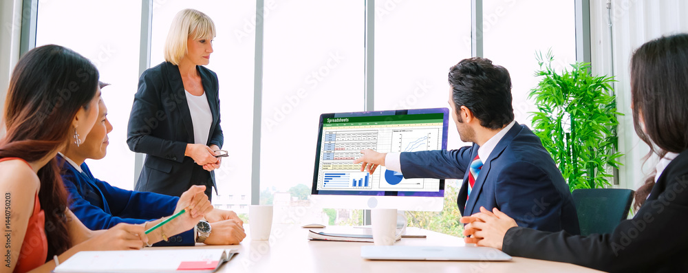 Spreadsheet document information financial startup concept. data and graphs in spreadsheet documents for online analysis project dashboard accounting digital snugly