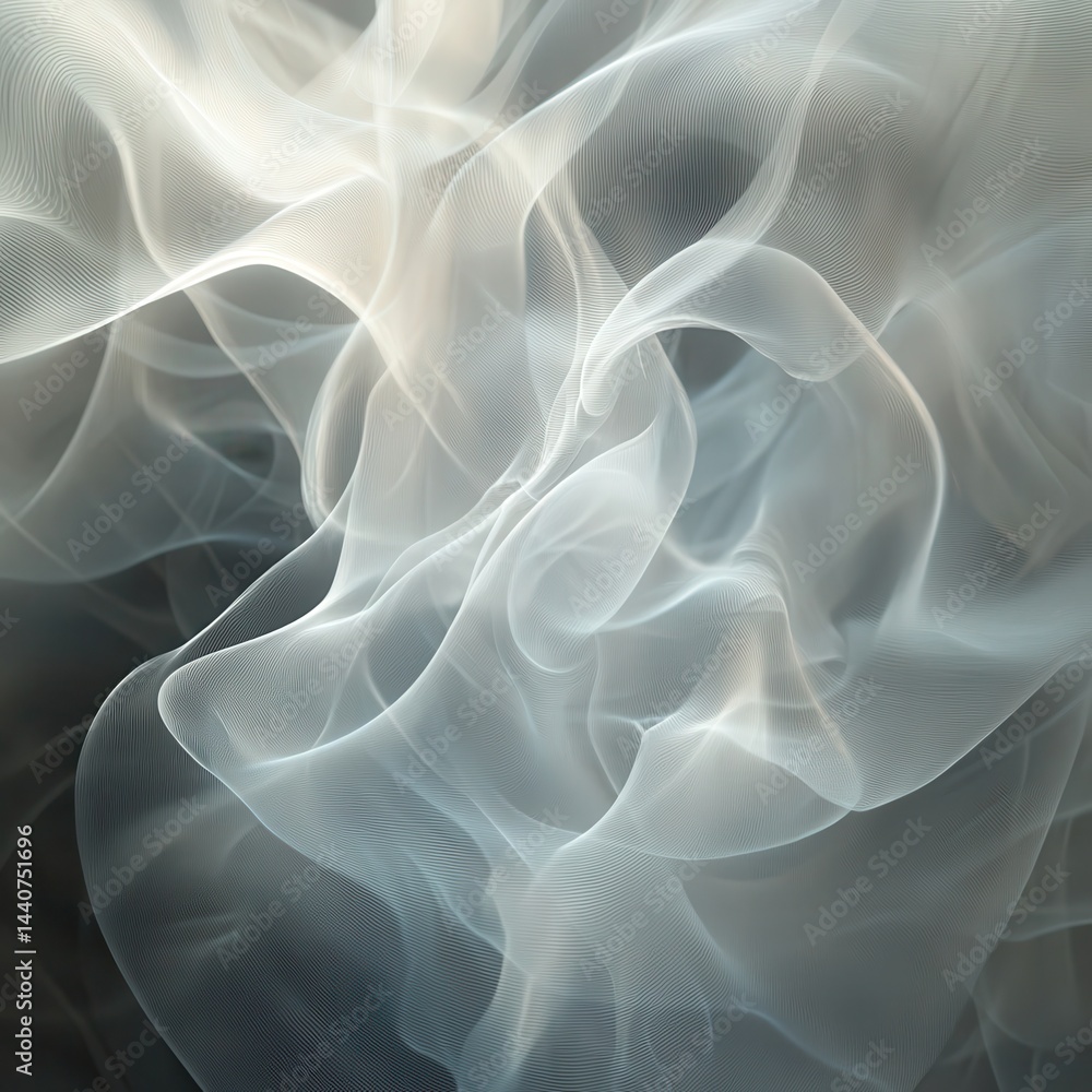 Obraz premium Smoke Abstract Background with White and Gray Swirling Patterns
