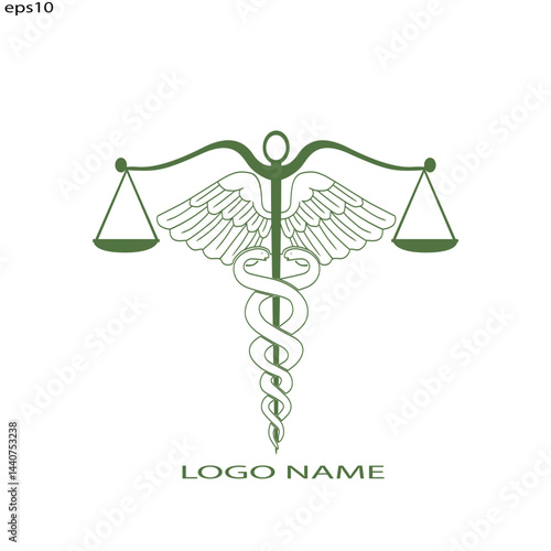 Medical law icon design. Medical consultant logo vector illustration