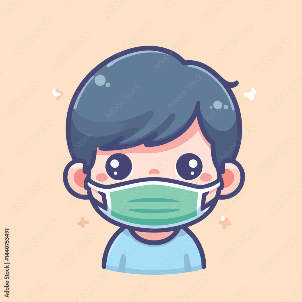 vector image of a child wearing a mask vector image of a child wearing a mask