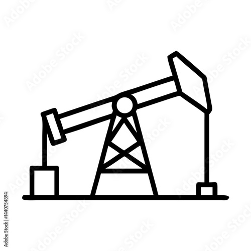 Oil pump silhouette , icon, vector