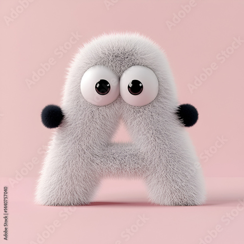 
Cute plush toy in the shape of the letter 