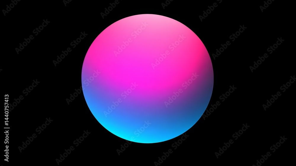 Vibrant gradient sphere against black background in neon colors Vibrant gradient sphere against black background in neon colors