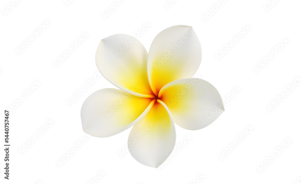 Fototapeta premium frangipani flower isolated on transparent background, Generative Ai