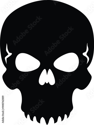 gothic metal skull silhouette vector design 