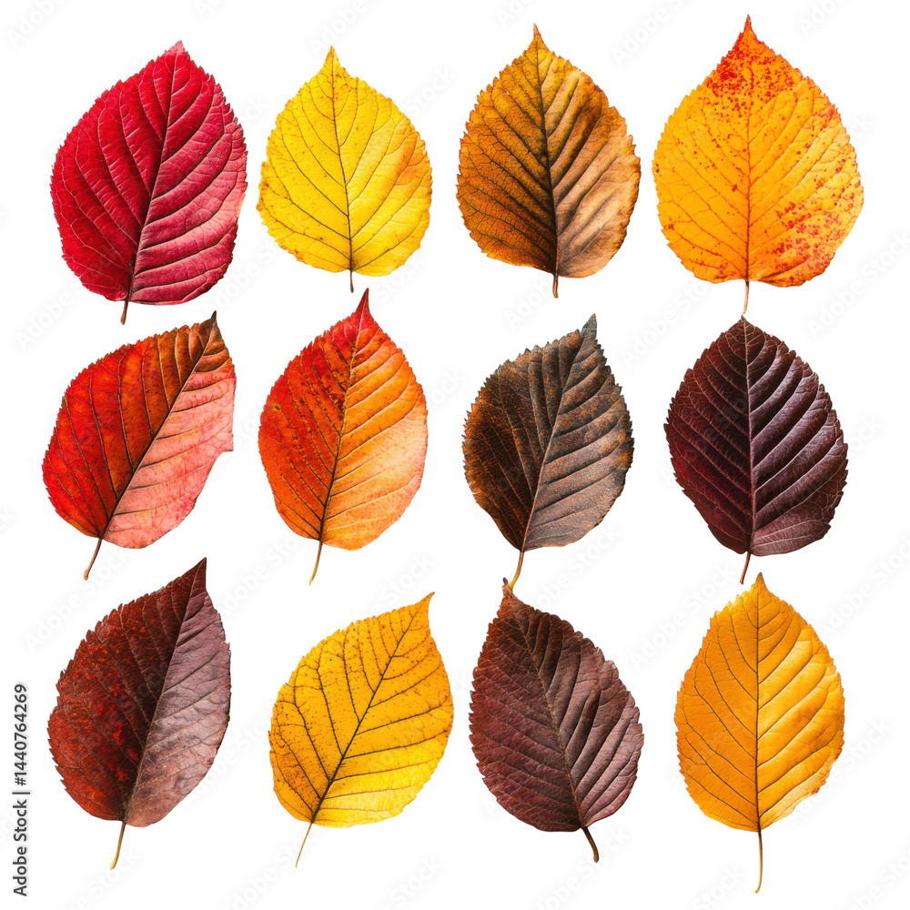 Obraz premium Autumn leaves display nature image collection vibrant colors close-up