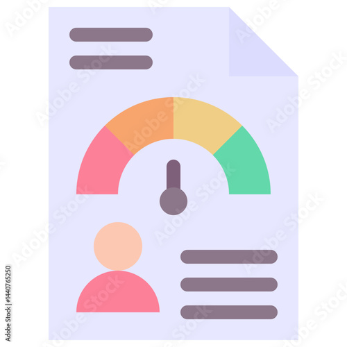Credit Score Ranges Icon, Loan Rating Scale With Levels From Poor To Excellent. Report Dashboard With User, Financial Capacity Assessment. Flat Style Isolated Vector Icon.