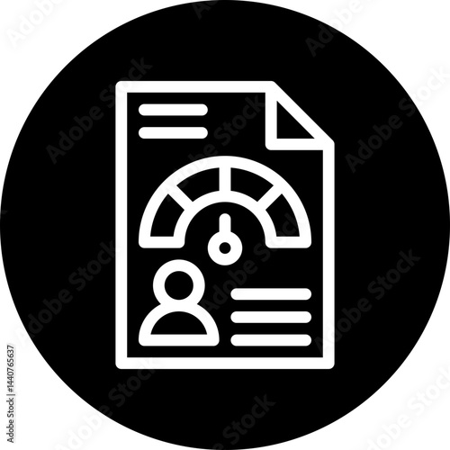Credit Score Ranges Icon, Loan Rating Scale With Levels From Poor To Excellent. Report Dashboard With User, Financial Capacity Assessment. Circular Style Isolated Vector Icon.