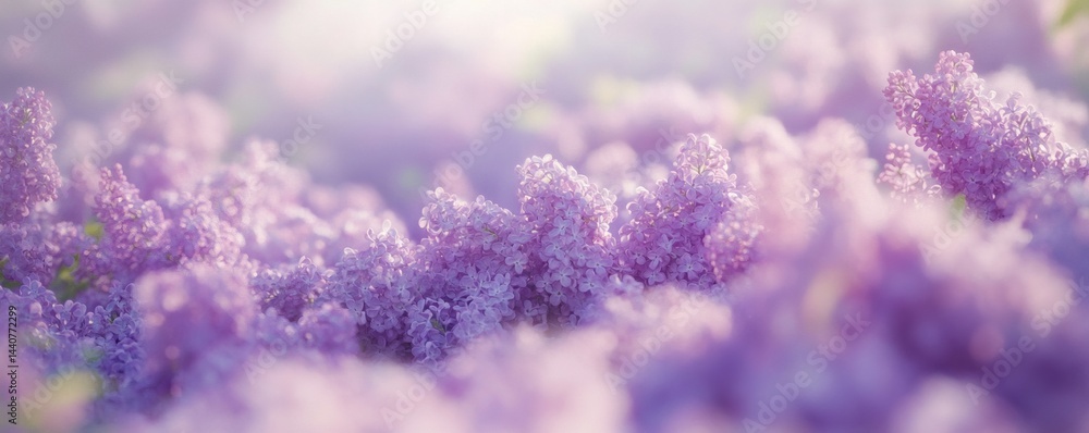 Fototapeta premium Delicate lilac blossoms in soft focus