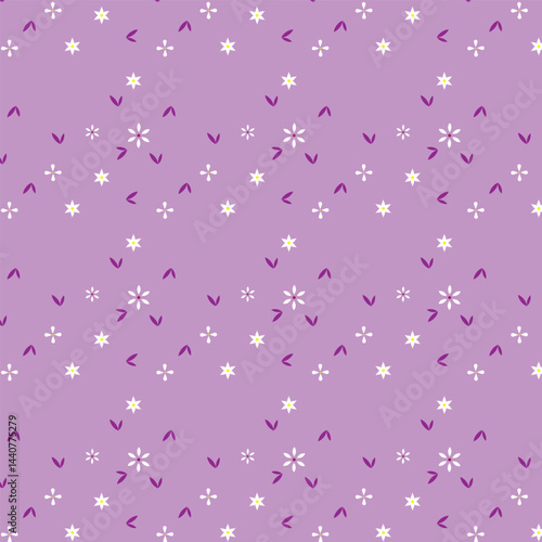 Vector illustration. Seamless pattern of small flowers. Seamless pattern in Trendy design. Trendy design for wallpaper, baby clothes, packaging.