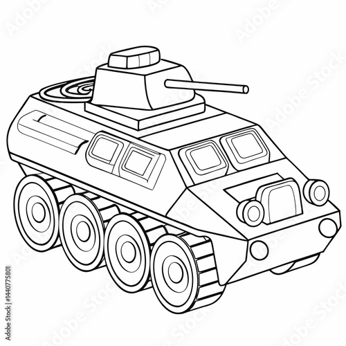 Cartoon Tank Outline Drawing