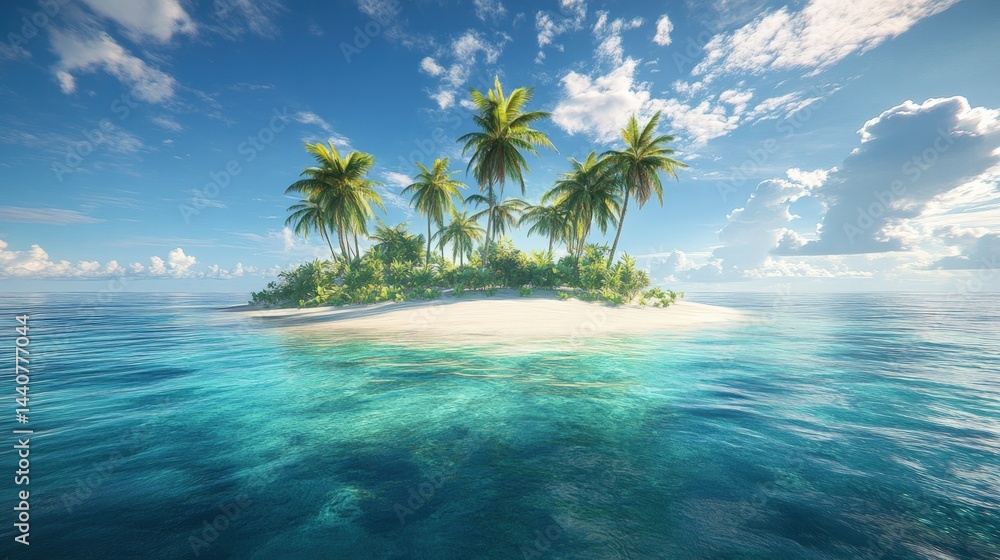 Scenic view of a secluded tropical beach with soft white sand, crystal-clear water, and lush palm trees swaying under blue skies. Dream vacation spot.
Scenic view of a secluded tropical beach with soft white sand, crystal-clear water, and lush palm trees swaying under blue skies. Dream vacation spot.