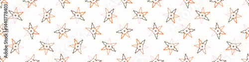 Simple whimsical modern abstract border shape seamless pattern. Trendy pastel color banner with hand drawn playful style for edging trim, wash tape and summer texture ribbon background.