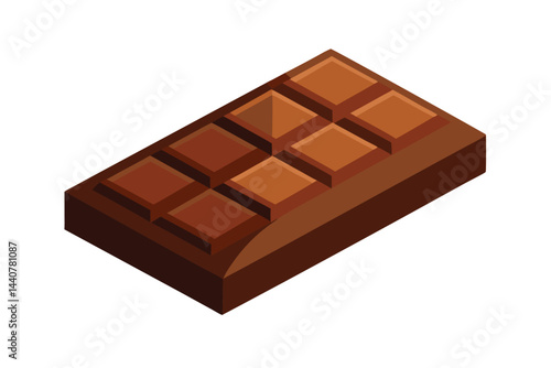 Chocolate Bar Isolated on White Background 