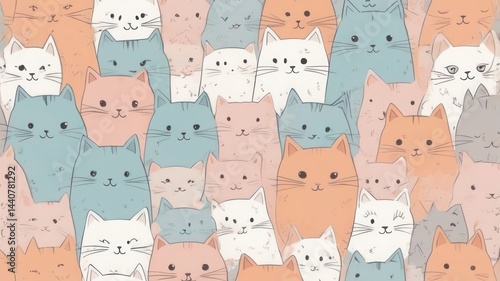 seamless pattern with funny cats