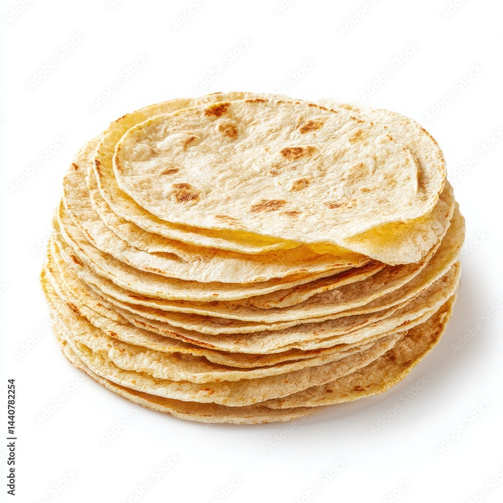 Stack of tortillas isolated on white background Stack of tortillas isolated on white background