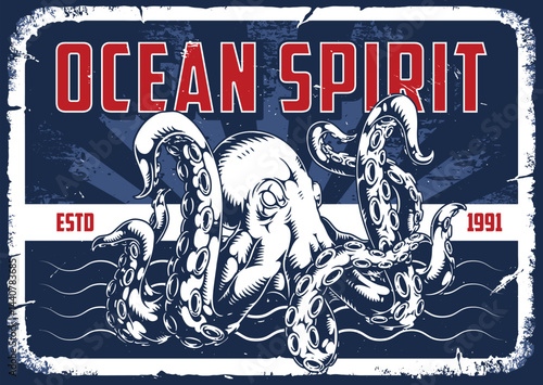 Ocean spirit illustration with octopus design