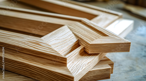 Stacked Wooden Picture Frames with Mitered Corners