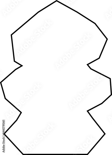 Artistic freeform polygon composed of irregular fine lines presenting an abstract minimalist structure with squared influence.