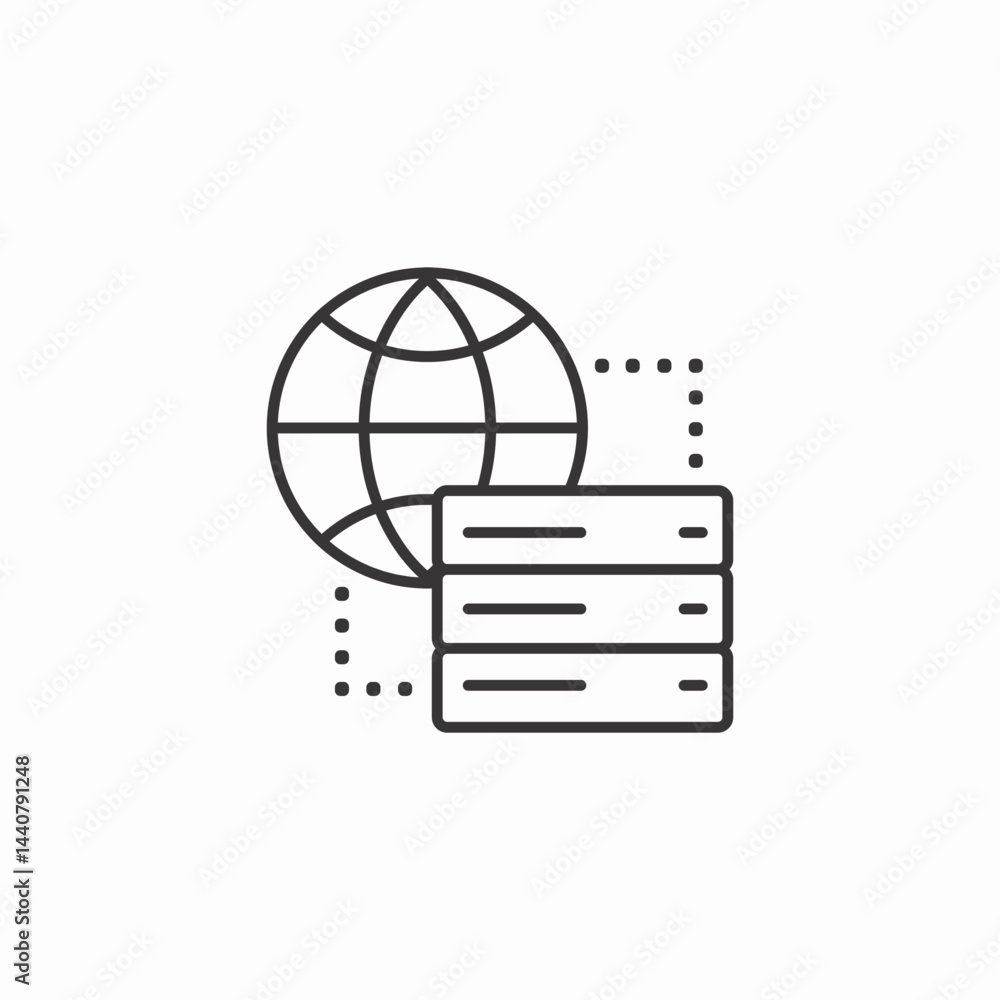global server icon sign vector global server icon sign vector