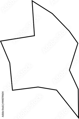 Abstract polygon composed of hard straight lines and squared structure displayed through fine hand-drawn minimalist outlines.