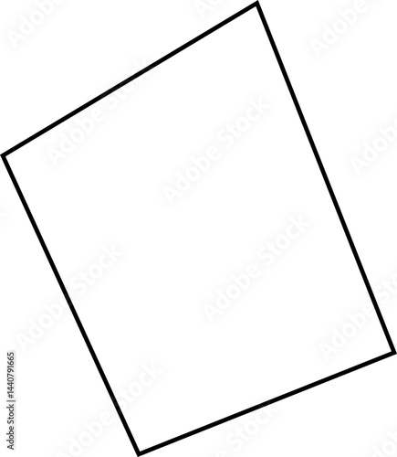 Abstract polygon integrating irregular lines into a square-focused structure drawn with minimalist fine strokes.