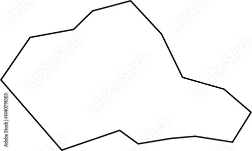 Abstract polygon featuring an irregular squared figure outlined with minimalist hand-drawn lines for a geometric form.