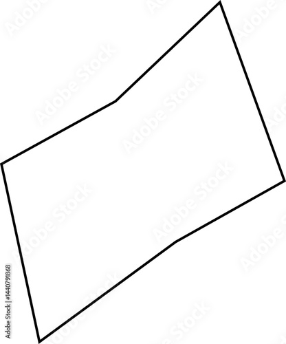 Abstract polygon crafted with sharp minimalist strokes emphasizing squared structure and irregular flow.
