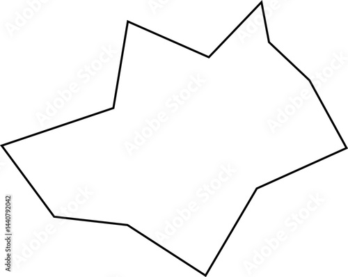 Abstract polygon featuring sharped and pointed edges in a squared irregular structure drawn with minimalist lines.