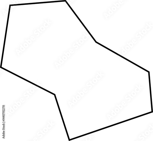 Sharp abstract polygonal figure outlined with squared minimalist irregular lines representing geometric composition.