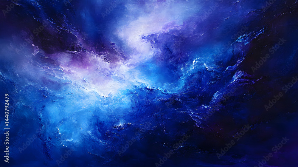 A cool, soothing image painted with shades of blue and purple to evoke peace, calmness, and tranquility. A cool, soothing image painted with shades of blue and purple to evoke peace, calmness, and tranquility.