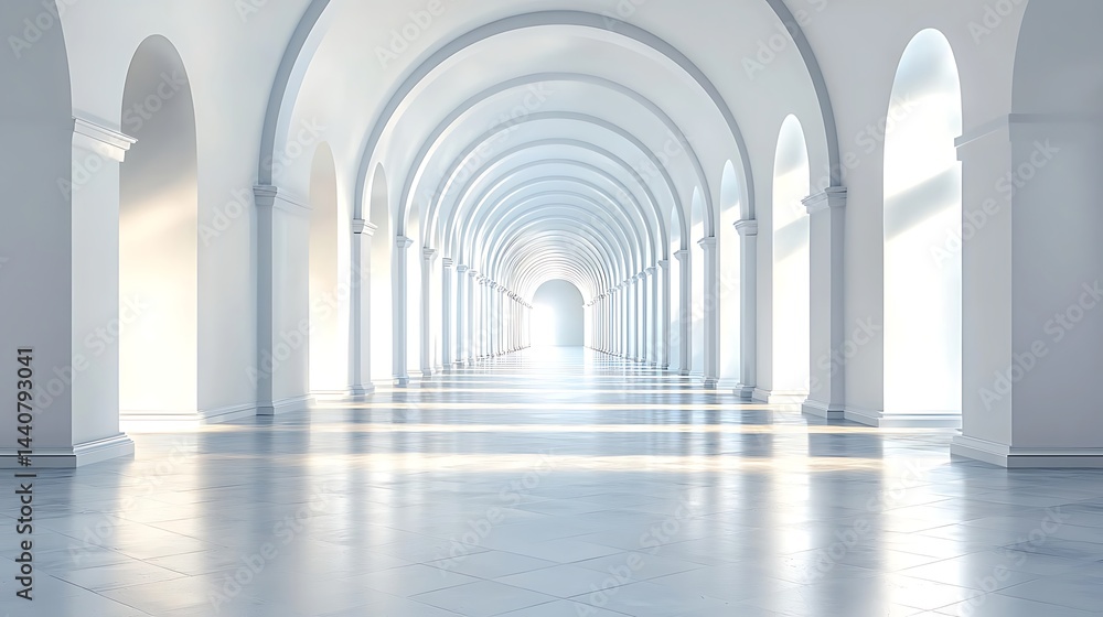Grand arched colonnade, bathed in light Grand arched colonnade, bathed in light