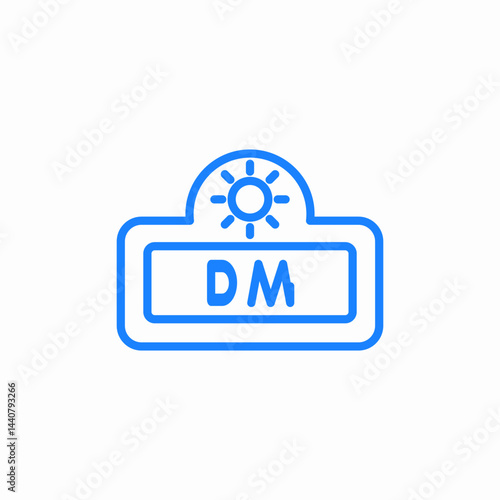 sun dm icon sign vector