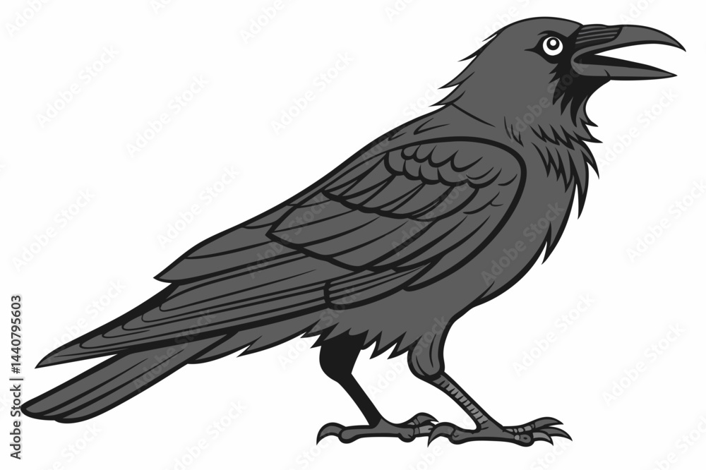 Fototapeta premium crow on white background