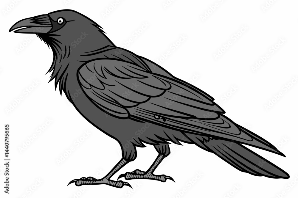 Fototapeta premium raven on a white background