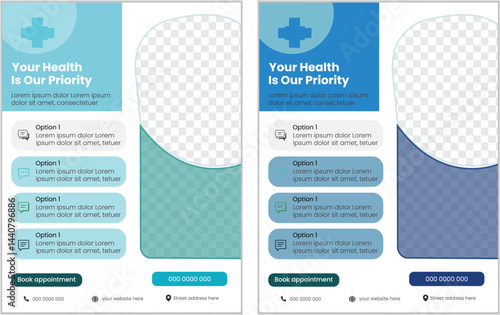 Medical health care flyer vector template for printing and professional uses that can represent your business to others in a professional way