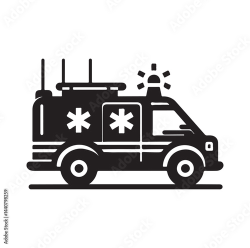 Emergency vehicle silhouette vector illustration

